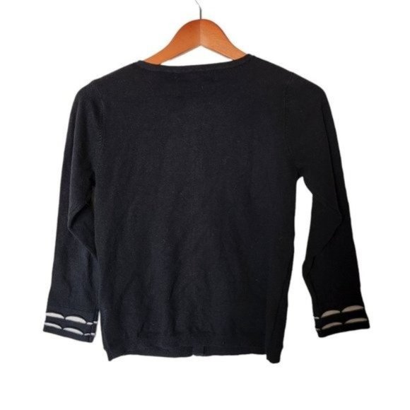 Anthropologie Sparrow Scalloped Striped Cardigan Black White S Small - Picture 11 of 11